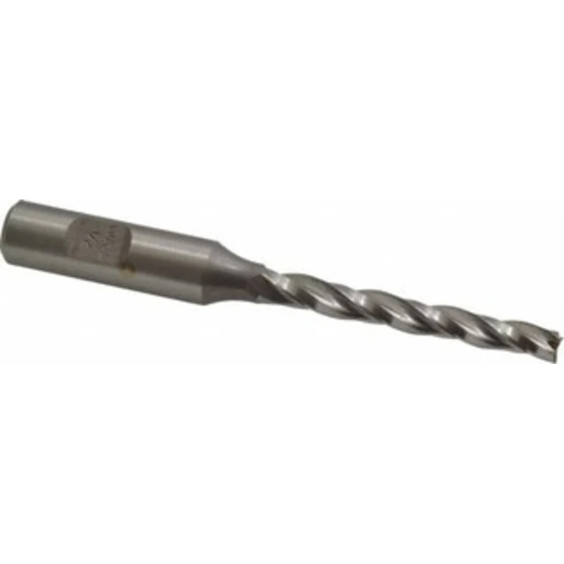 Made in USA 0.5 per Side 1/4 Small End Diam 2-1/4 LOC 3-Flute High Speed Steel Tapered Square End Mill Uncoated, 1/2 ...